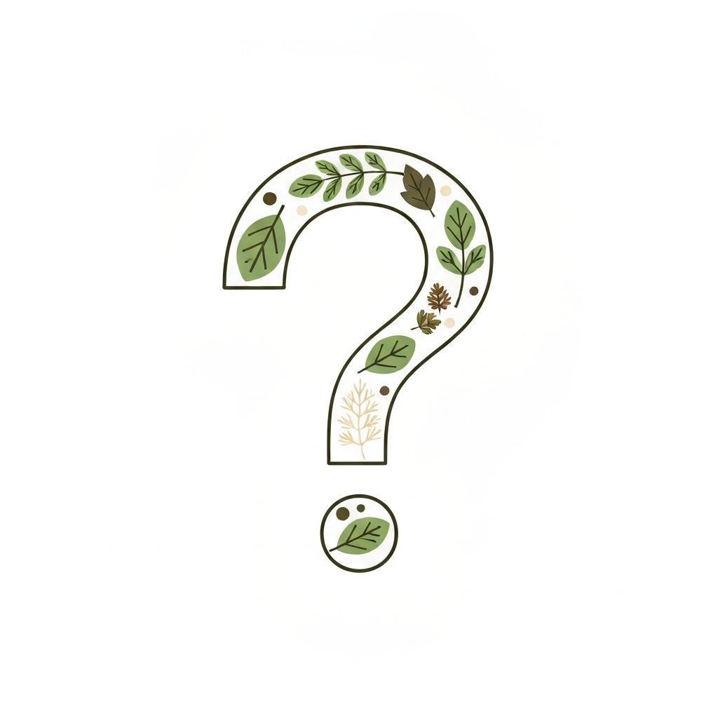 Question mark with botanical elements